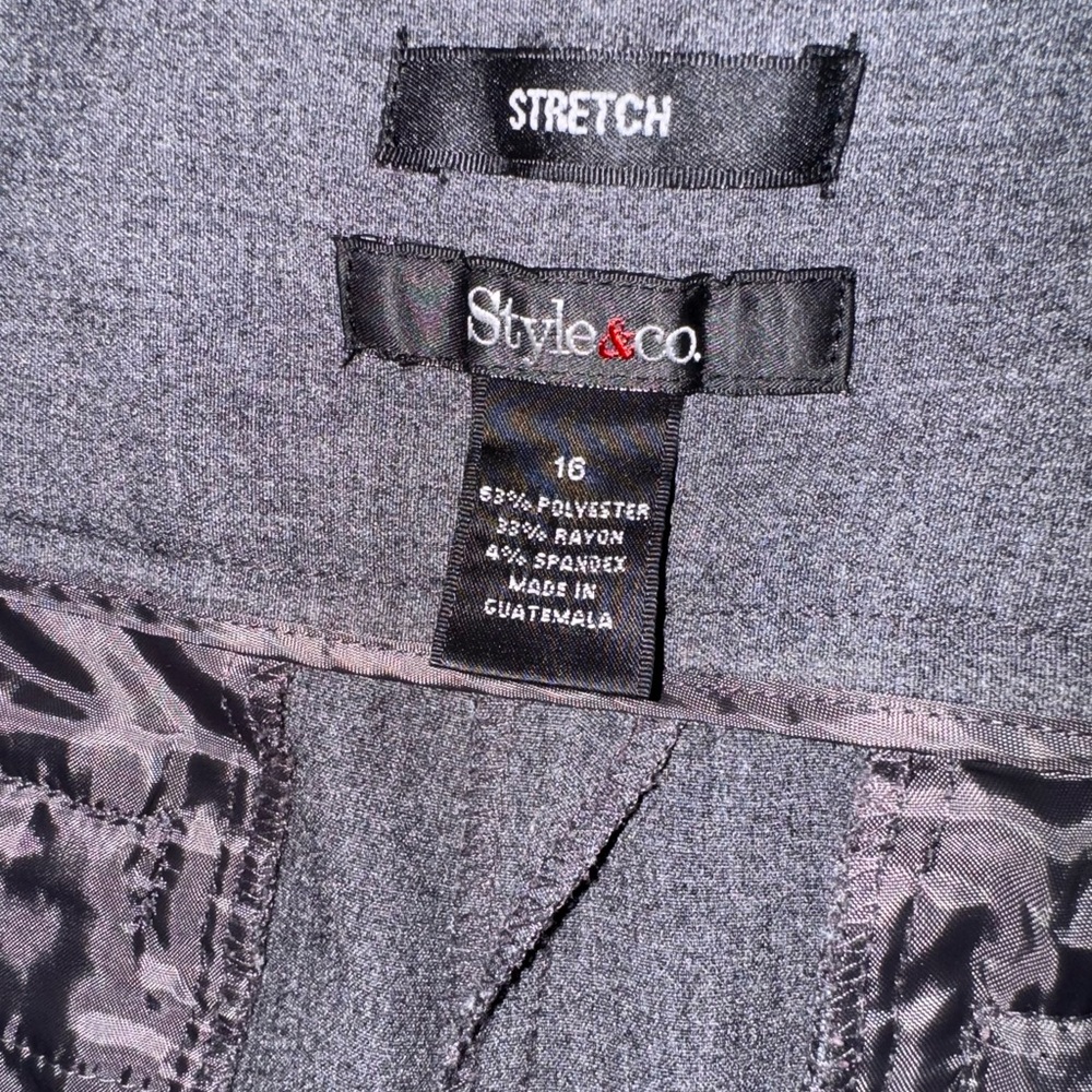Style & Co. Gray High Rise Wide Leg Stretch Dress Pants Size 16 - Picture 10 of 11